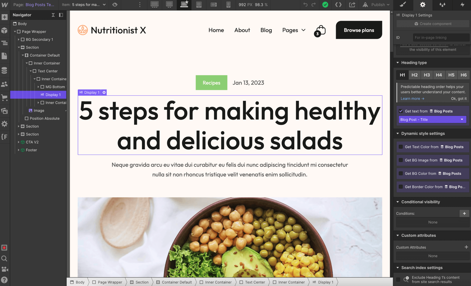 CMS Page - Nutritionist X Webflow Template