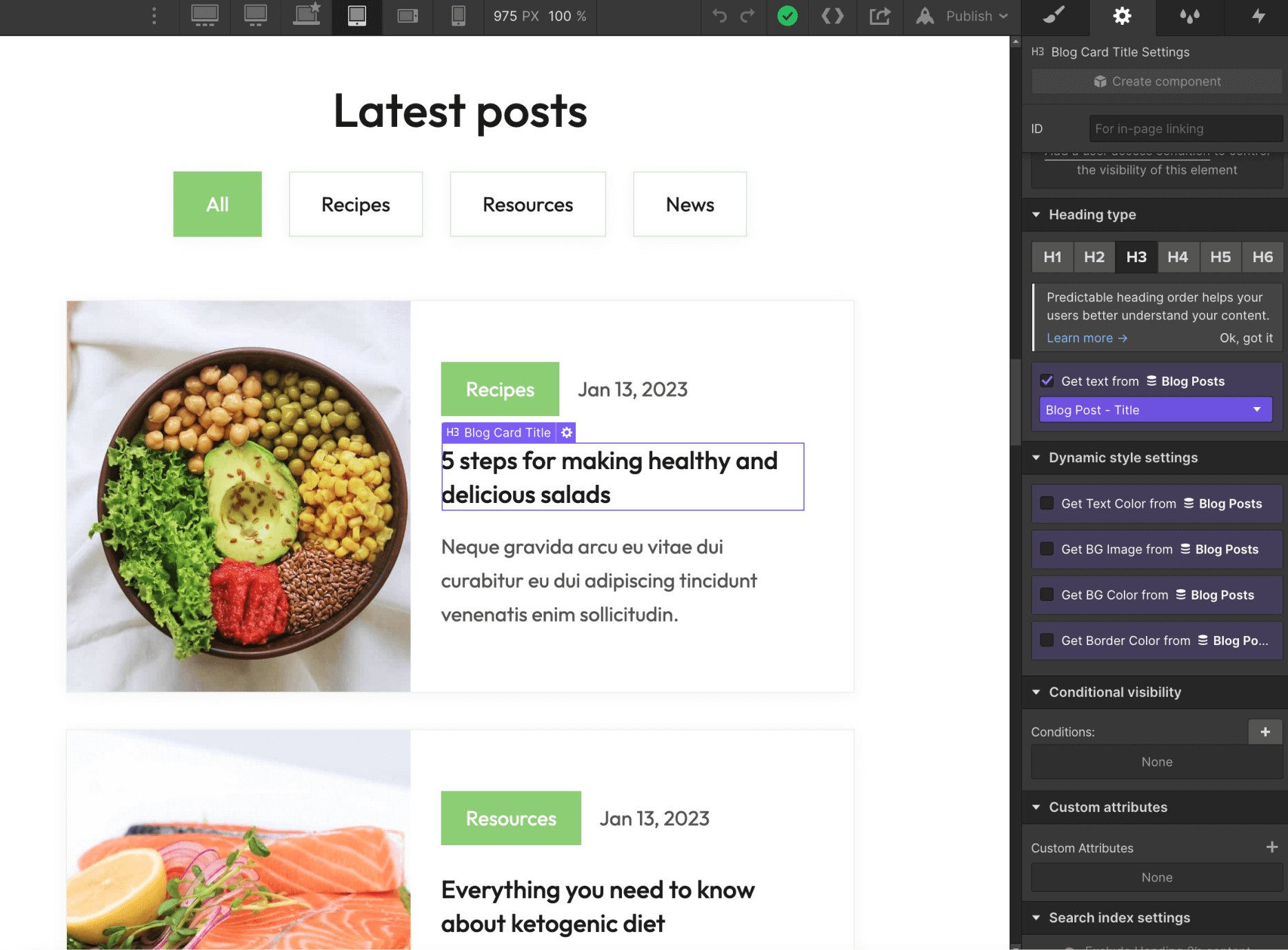 CMS Content - Nutritionist X Webflow Template