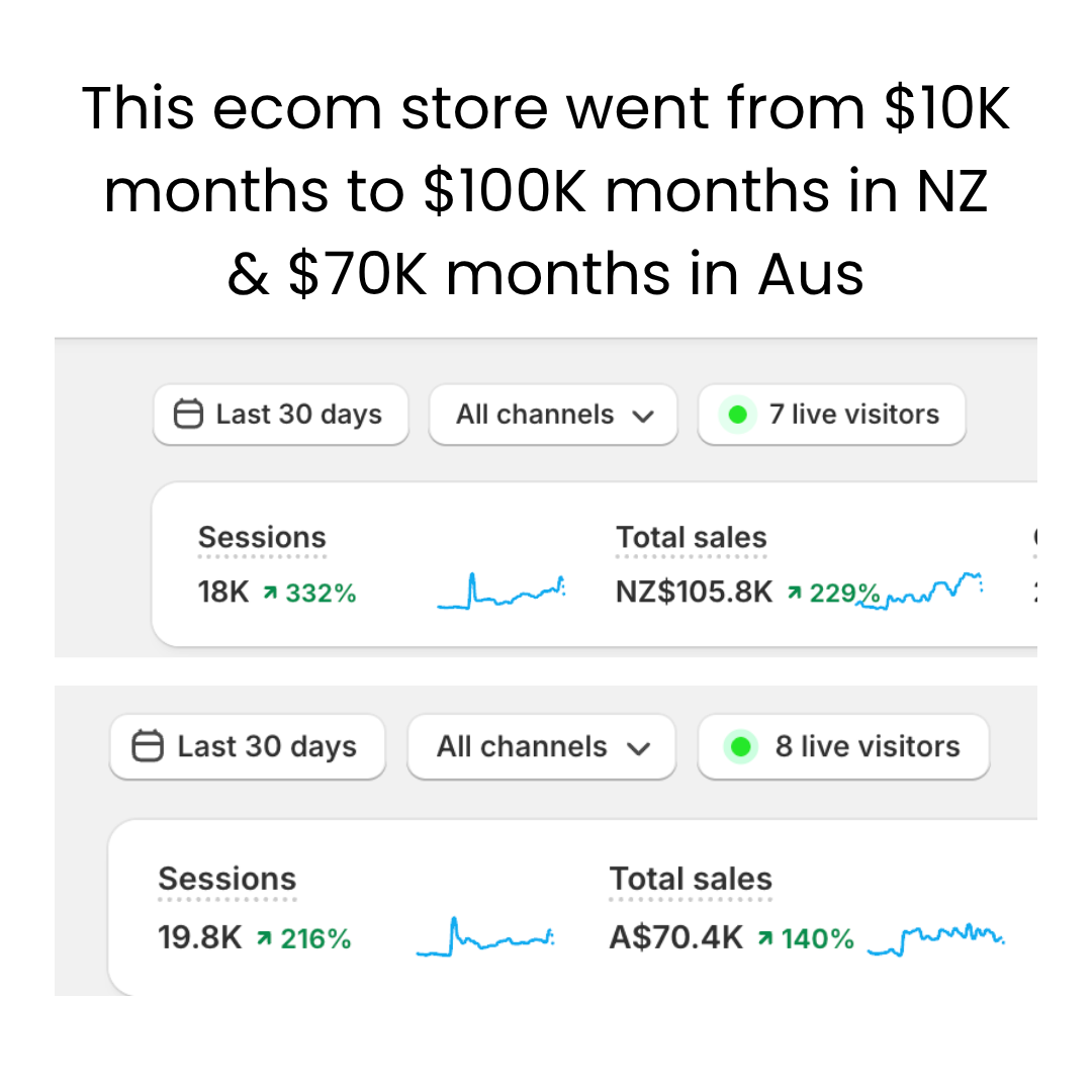 Ecommerce store going from 10k months to 100k months in New Zealand
