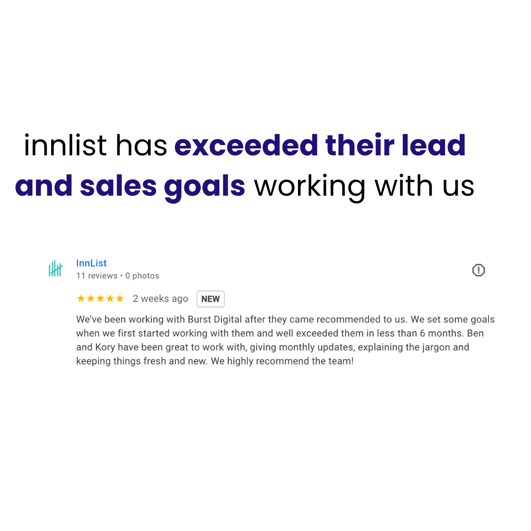 InnList review saying they exceeded their lead and sales goals