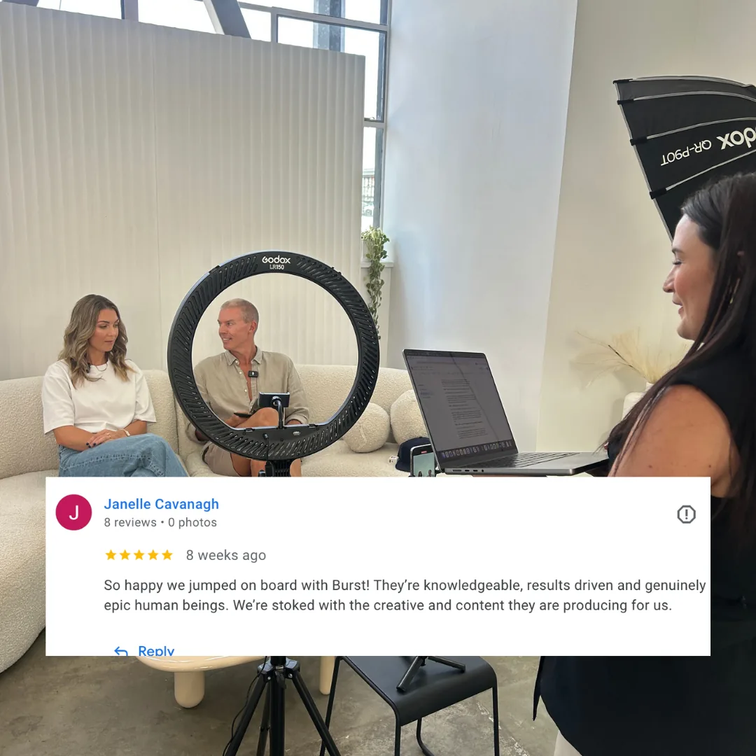Janelle Cavanagh five star Google review for Burst Digital