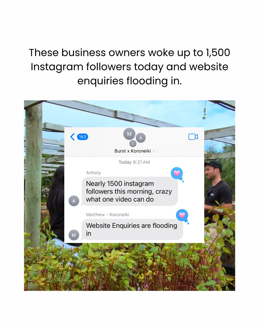 Business owners waking up to 1,500 Instagram followers and website enquiries