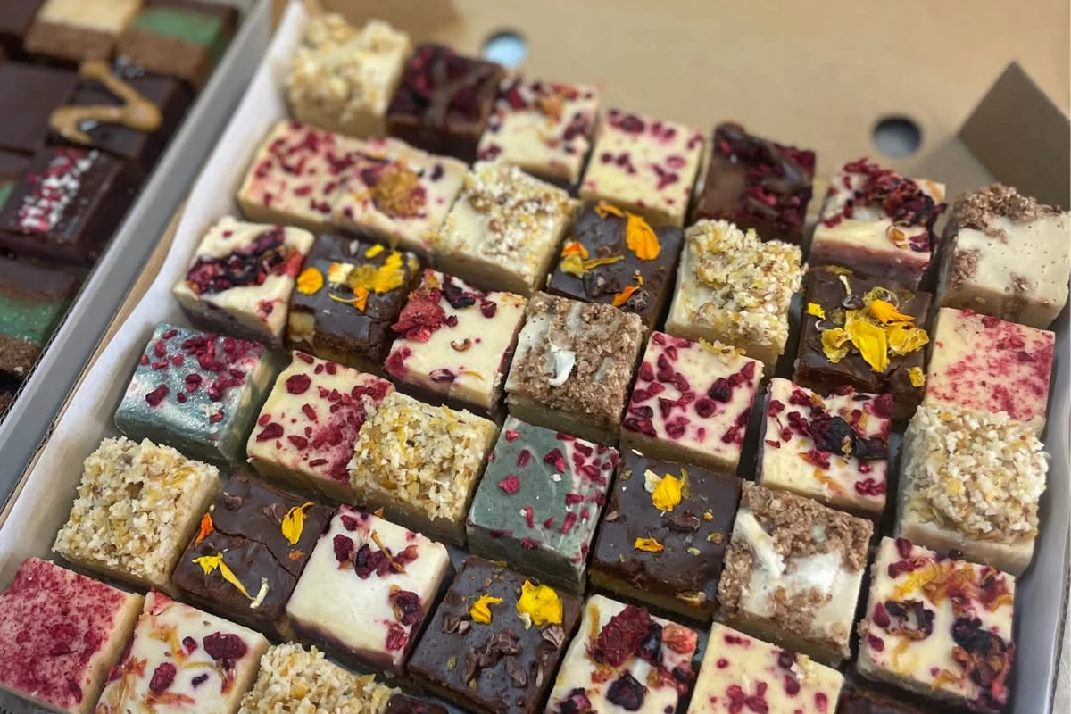 A box of What The Food gluten free treats