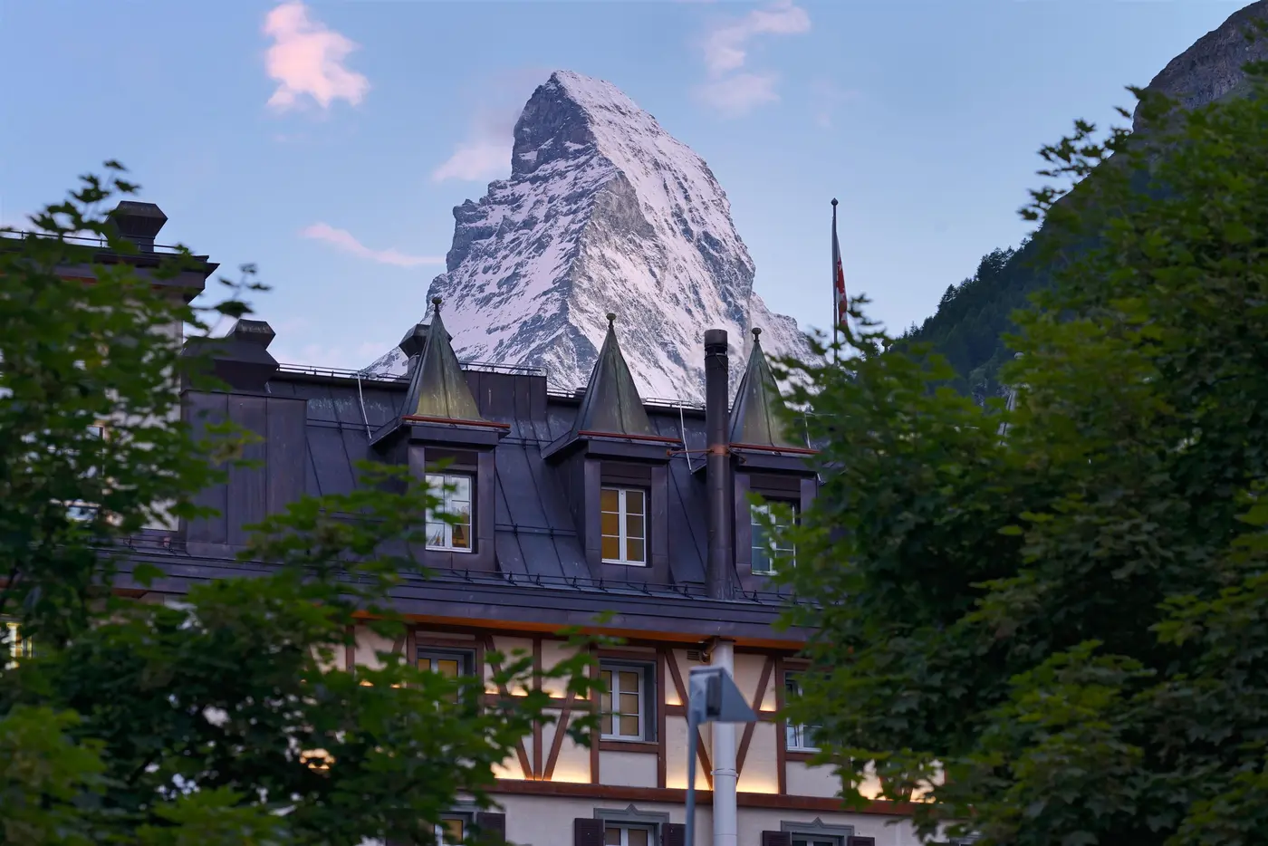 Mont Cervin Palace and Matterhorn Exterior