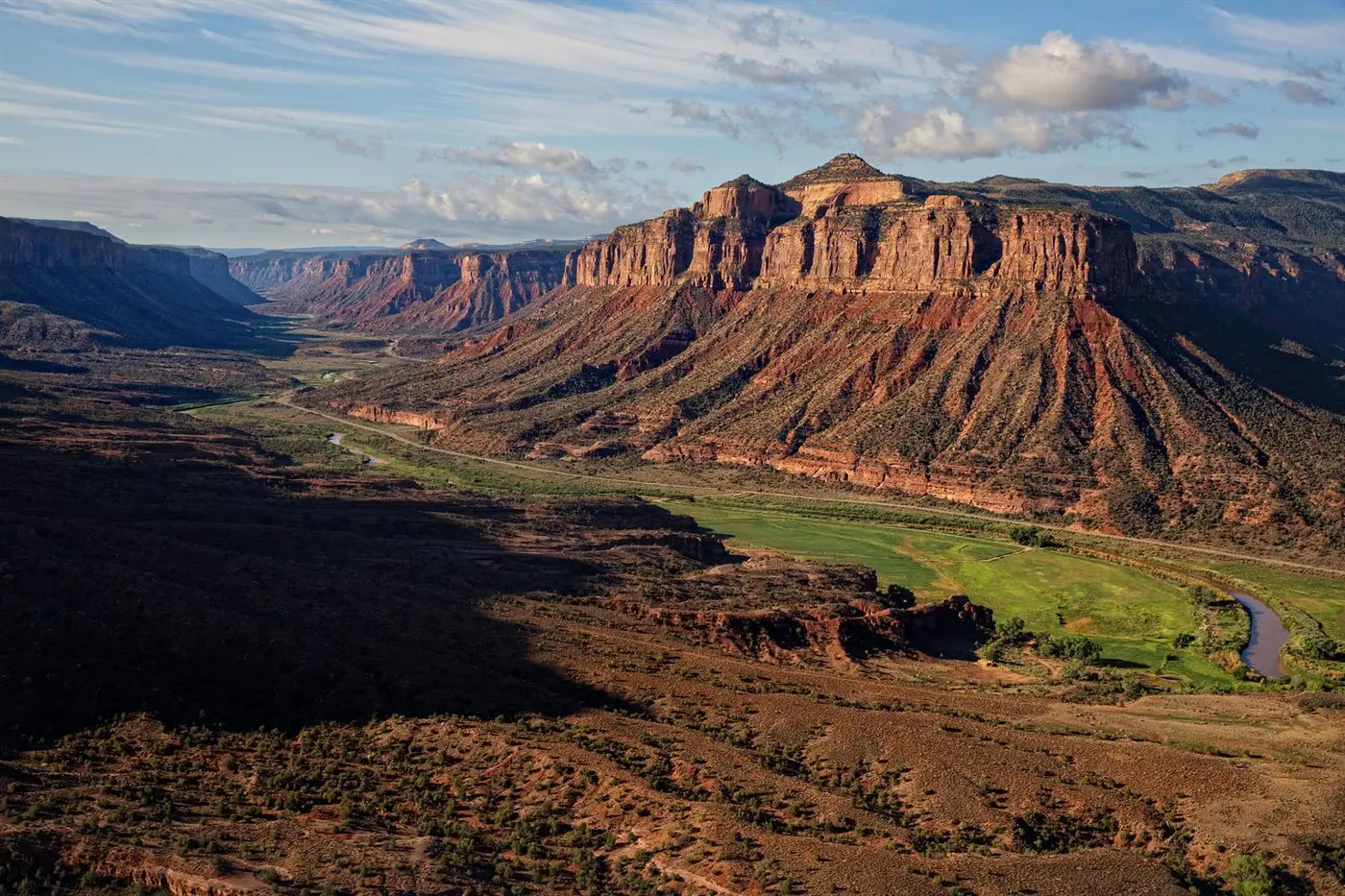 aerial canyon view