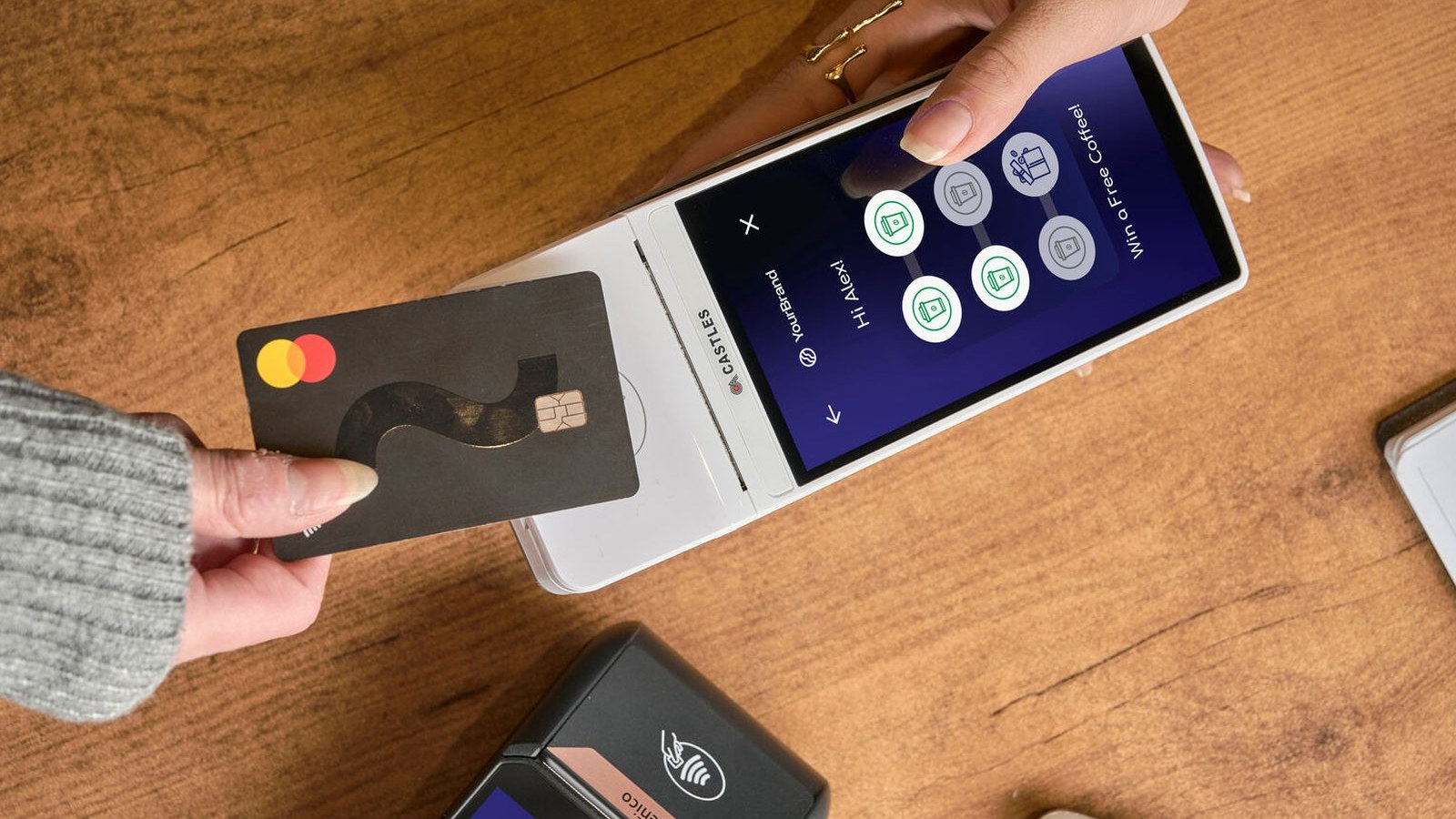 Contactless card being tapped on a payment terminal