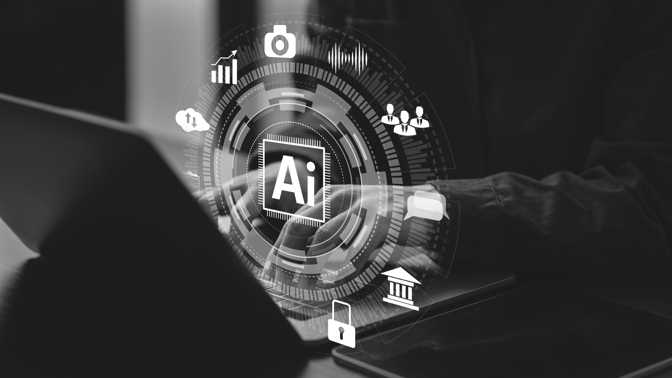 AI graphic on a laptop