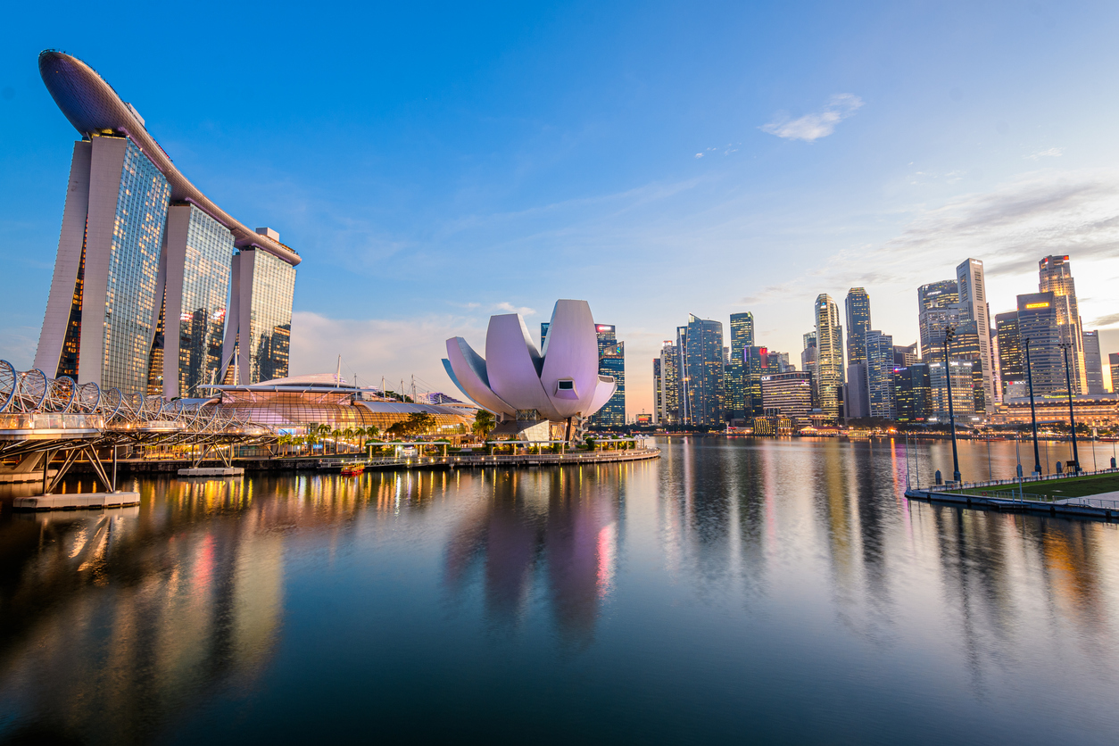 Singapore skyline highlighting Marina Bay financial district, a key hub for residency by investment and the Global Investor Programme
