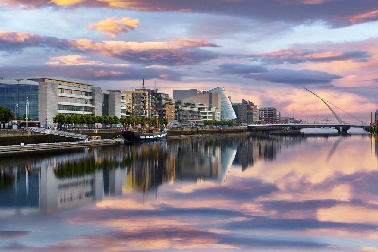Dublin city skyline representing long-term residency and immigration options in Ireland