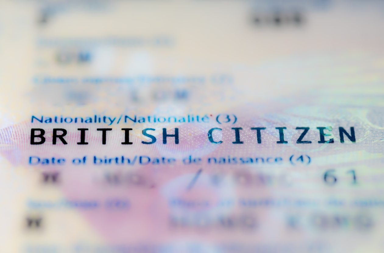 Close-up of a British citizen document representing a successful British citizenship and passport case through double descent.