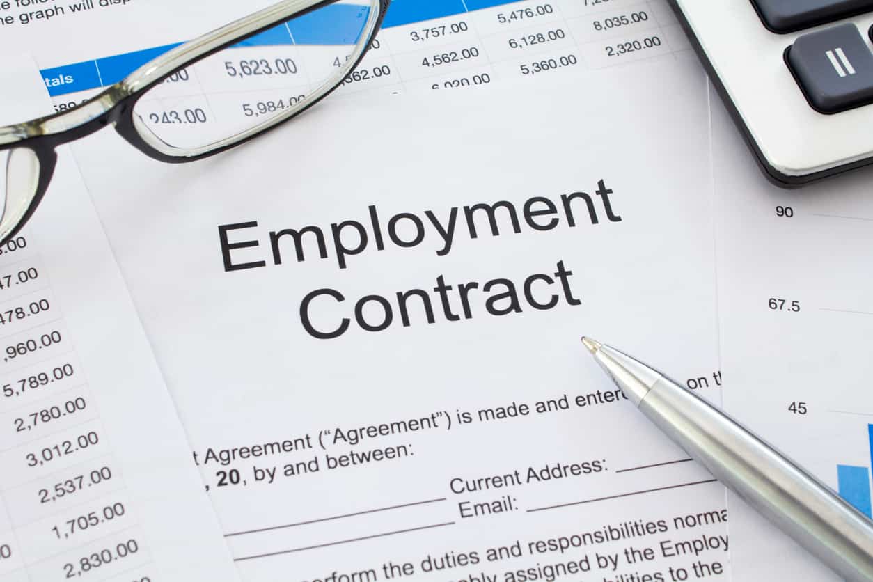 Employment contract and payroll records representing UK sponsor licence compliance