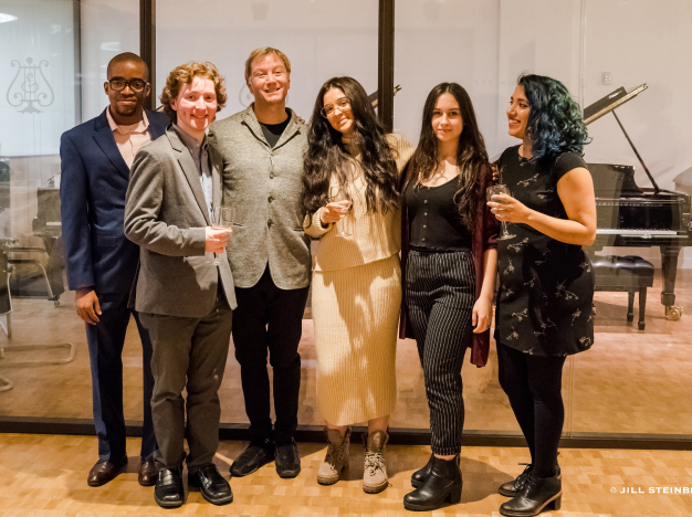A picture of young ACO composers with composer Mark Adamo