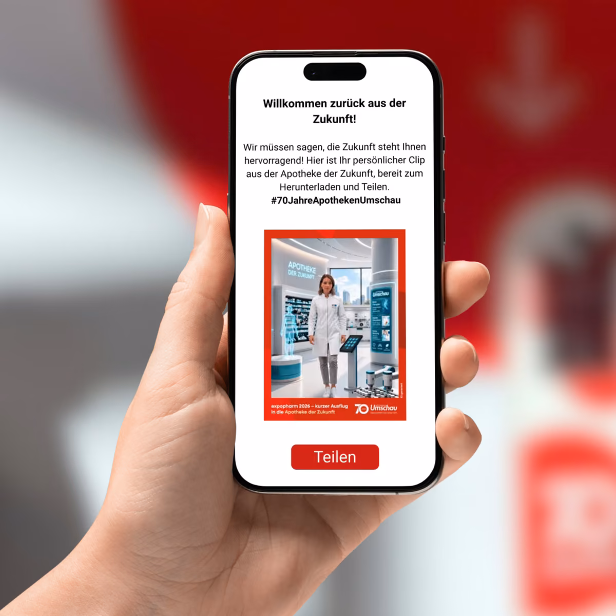 Ein Handy-Screen mit dem fertigen Video der Motion AI von Mintano.