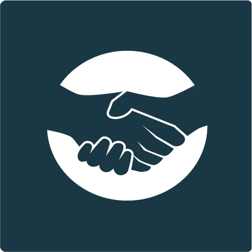 Graphic image with two hands shaking