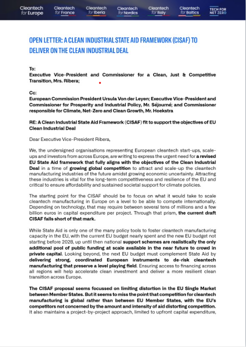 Open letter to the European Commission