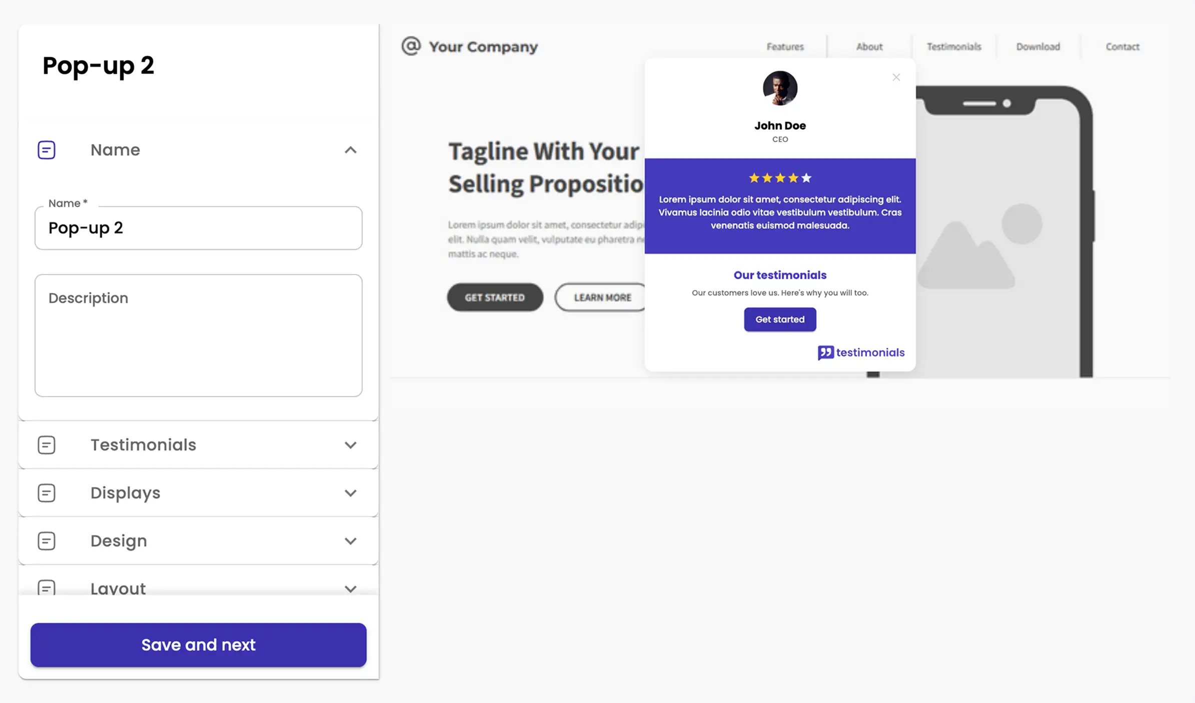 Dashboard mockup