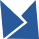 Blue origami paper airplane with sharp, angular design on a white background.