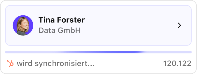 sipgate Kontaktkarte mit HubSpot-Synchronisierung
