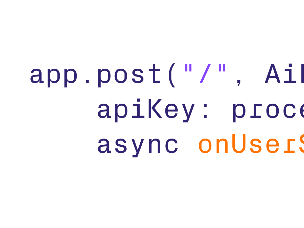 Code-Snippet zeigt sipgate AI Flow API-Integration mit app.post