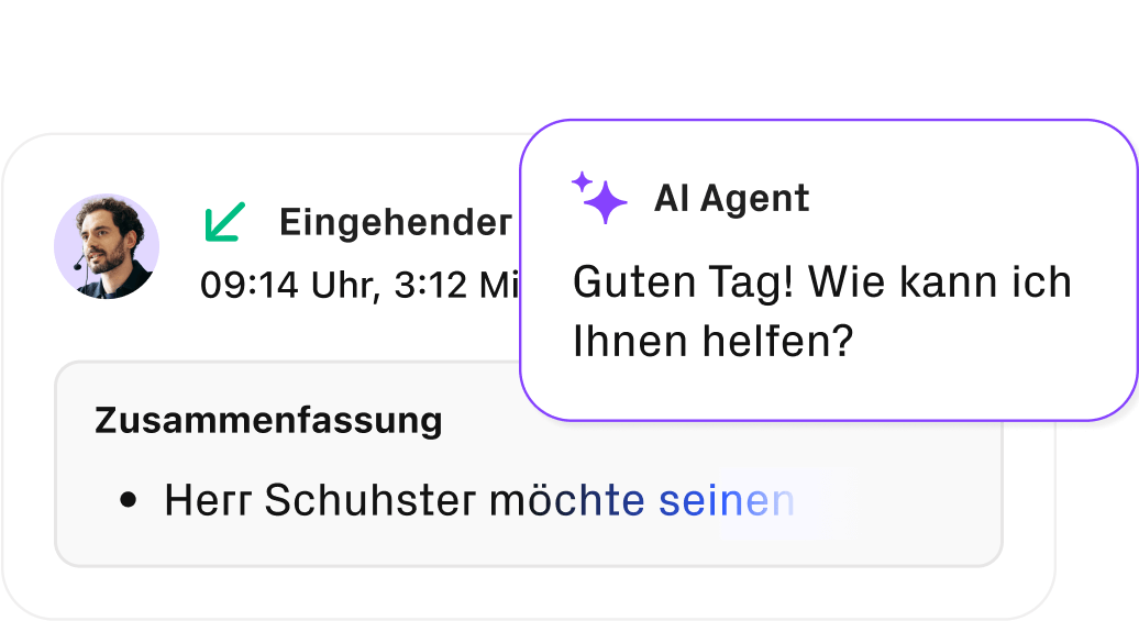 Die Zusammenfassung eines Anrufs wird angezeigt.