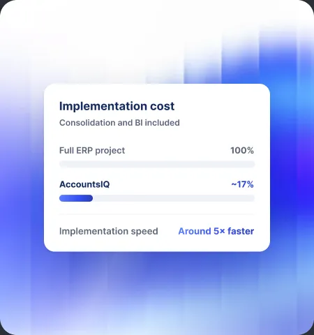 AccountsIQ vs Xledger: total implementation around one-sixth of a full ERP