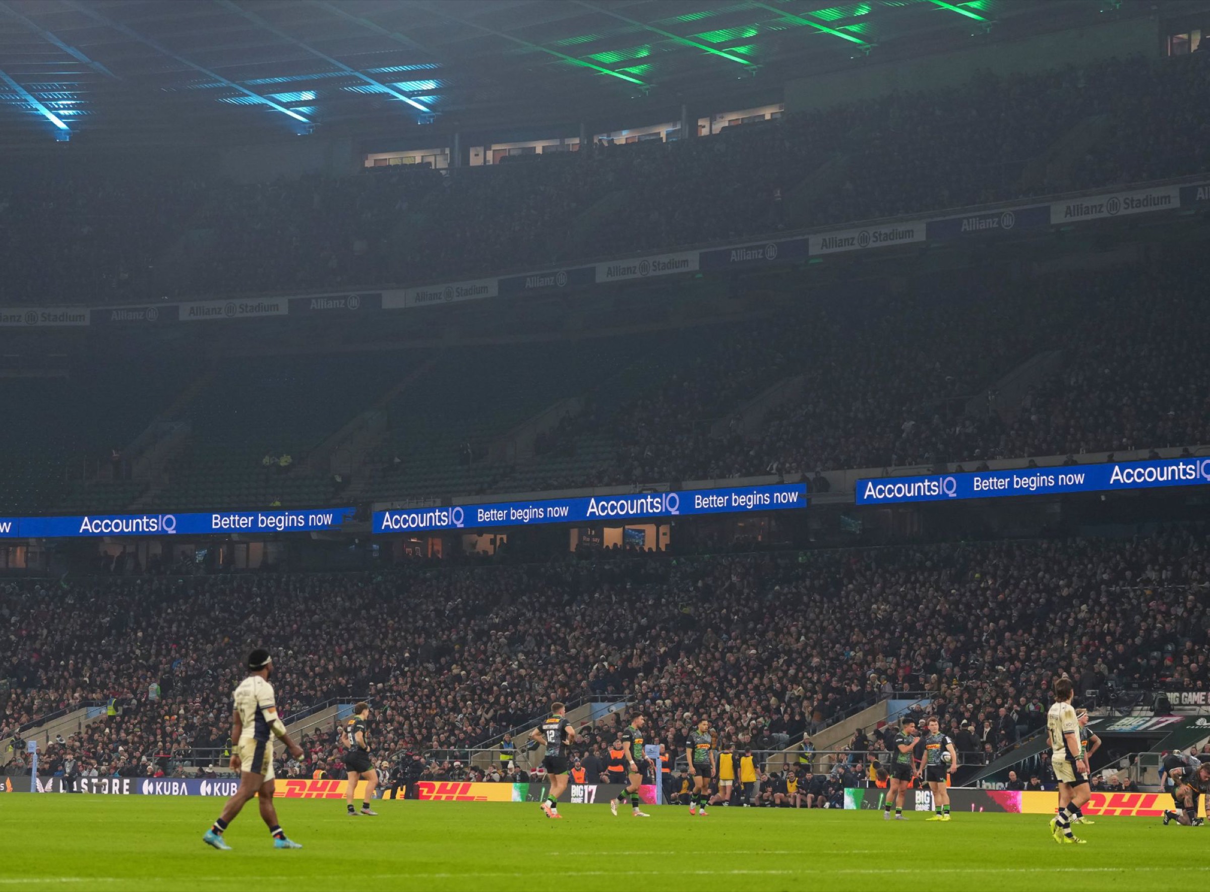 The Big Game at Allianz Stadium, Twickenham, with AccountsIQ “Better begins now” boards around the stand