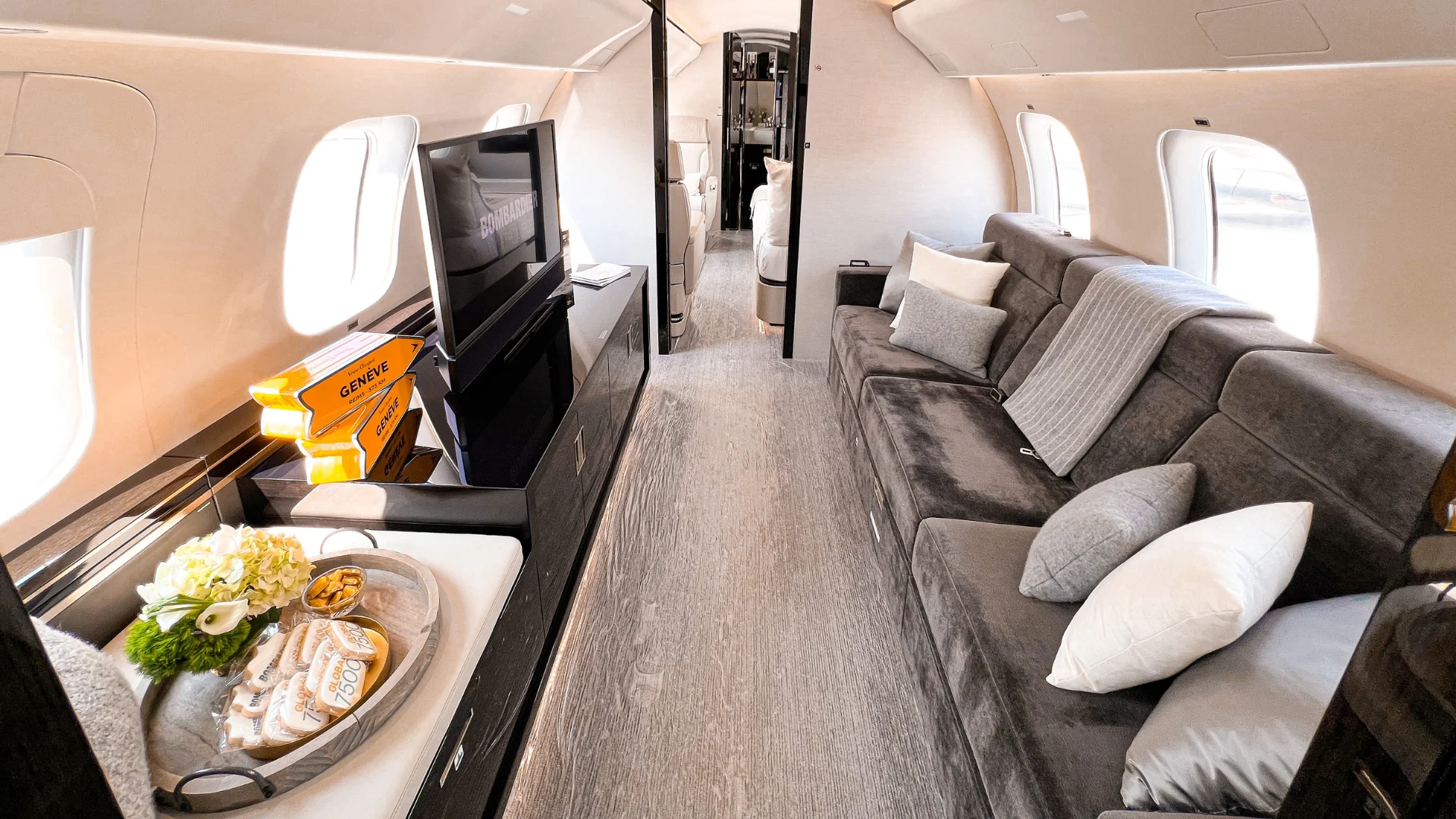Global 7500 interior cabin at Ebace Show 2025