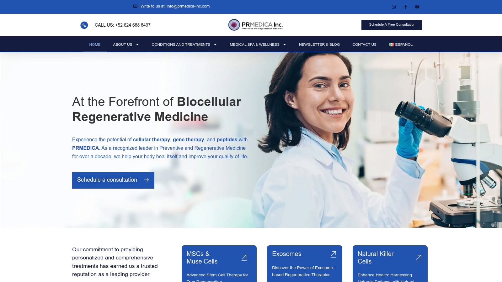 PRMEDICA clinic entrance in San José del Cabo, a top choice for longevity and regenerative medicine treatments.