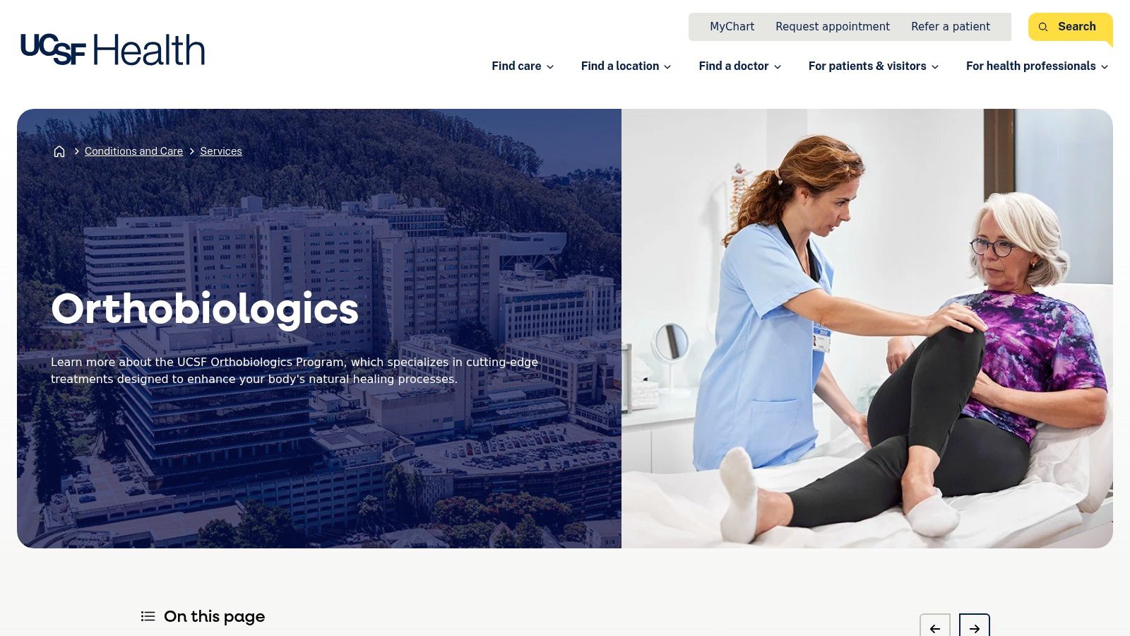UCSF Health – Orthobiologics Program
