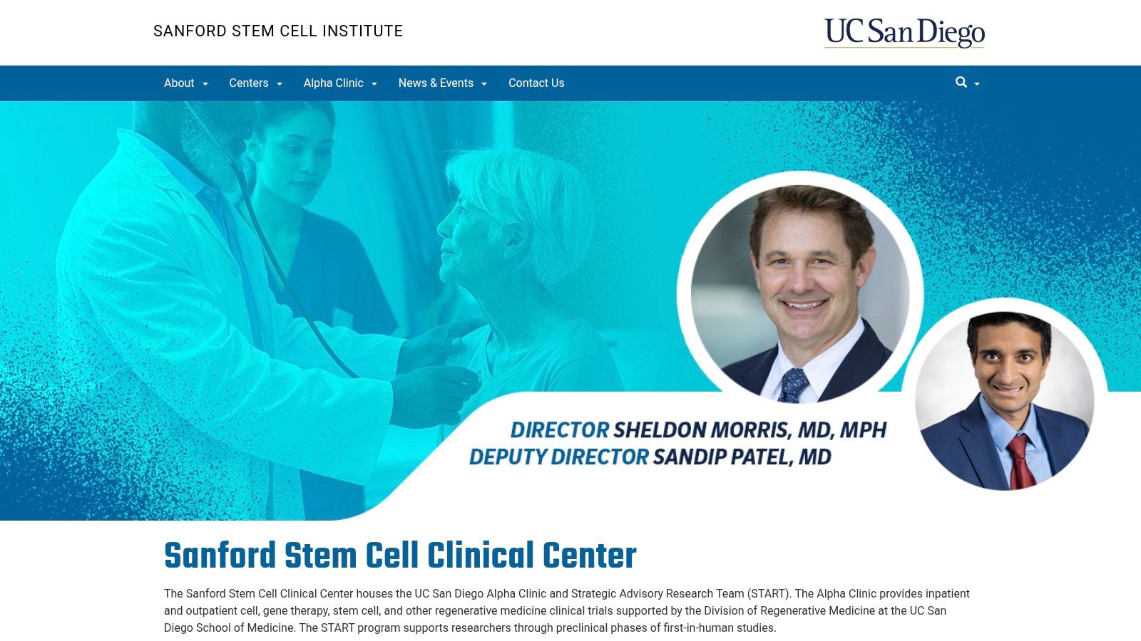 UC San Diego Health – Sanford Stem Cell Clinical Center / CIRM Alpha Stem Cell Clinic