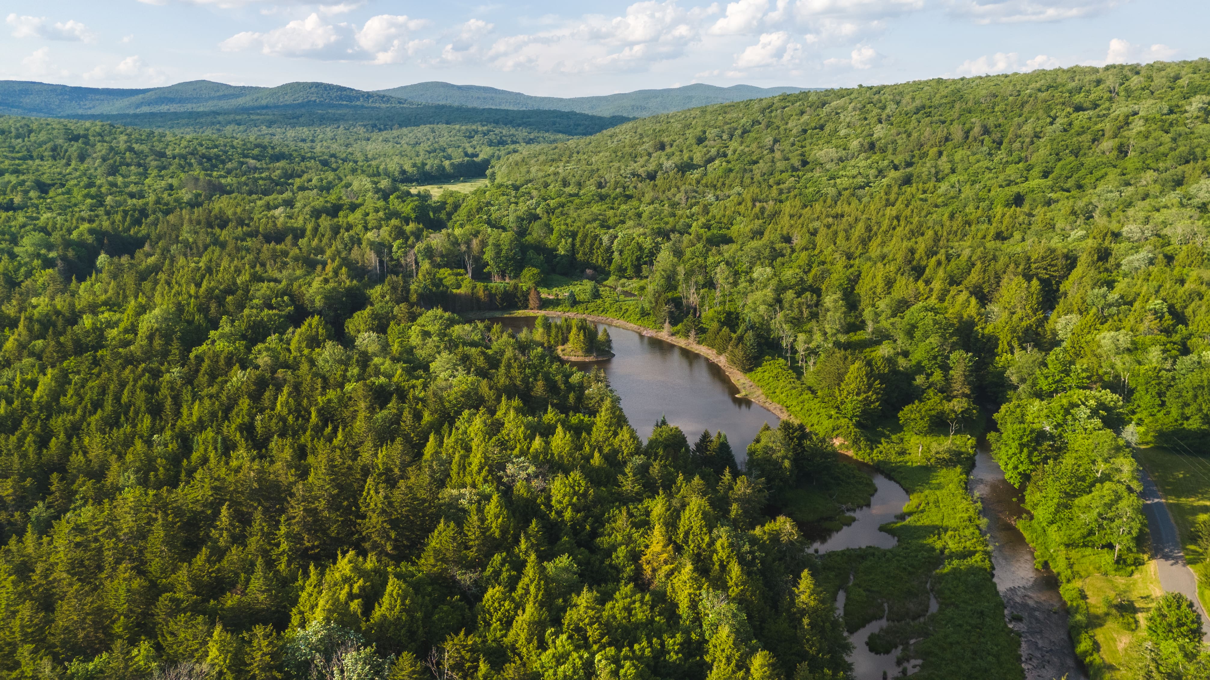Aerial view of Willowemoc Campgrounds