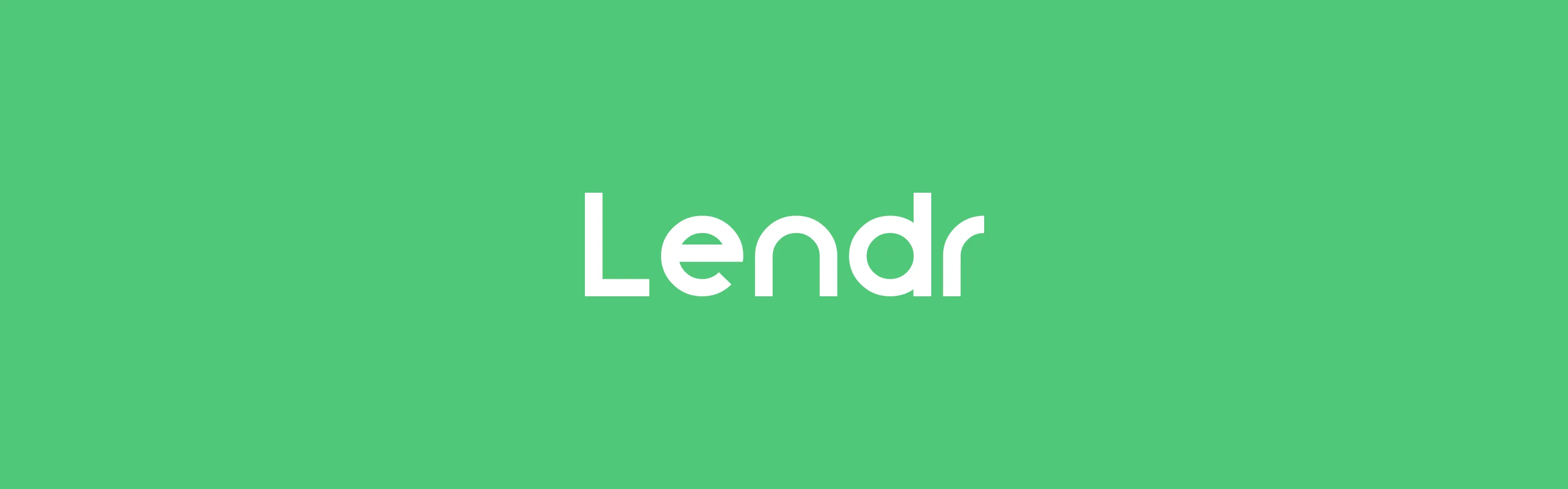 White text reading 'Lendr' on a solid green background.