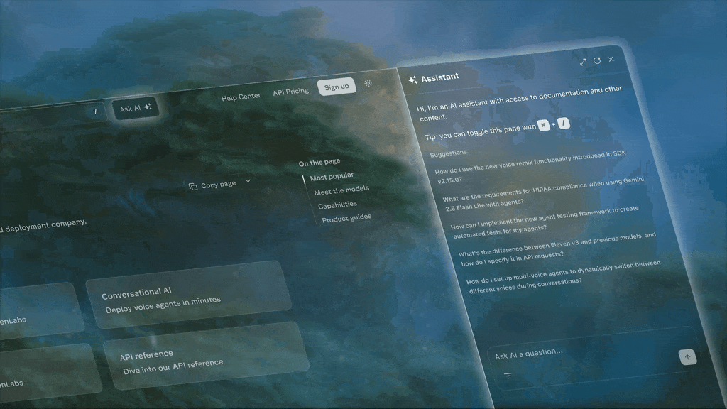Ask Fern now sits in your documentation's sidebar