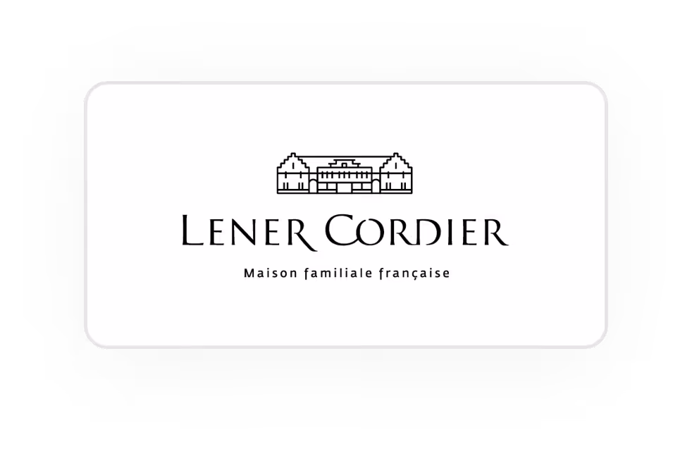 Logo Lener Cordier avec dessin d’un bâtiment et texte Maison familiale française.