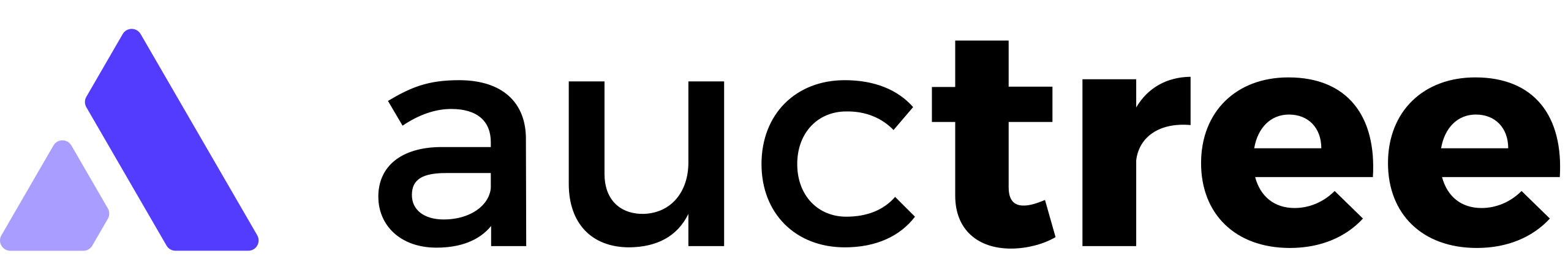 Logotipo de Auctree, con un diseño moderno en tonos morados y negros, que representa la marca de manera estilizada.