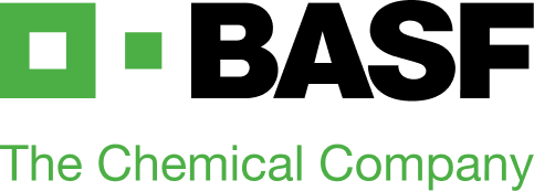 Logotipo de BASF, con un diseño minimalista en verde y negro, que representa a la empresa química.