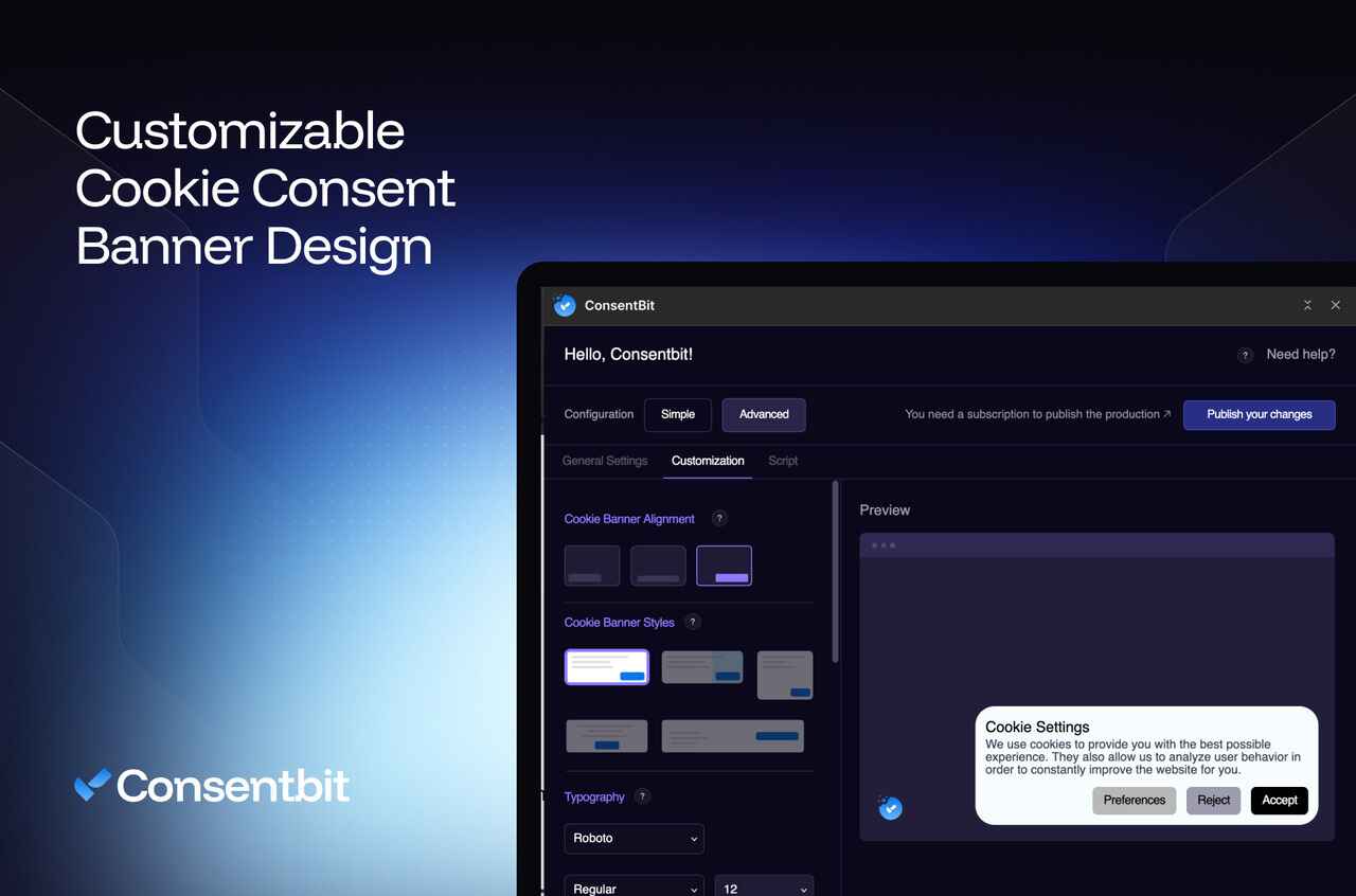 Customizable Cookie Consent Banner Design