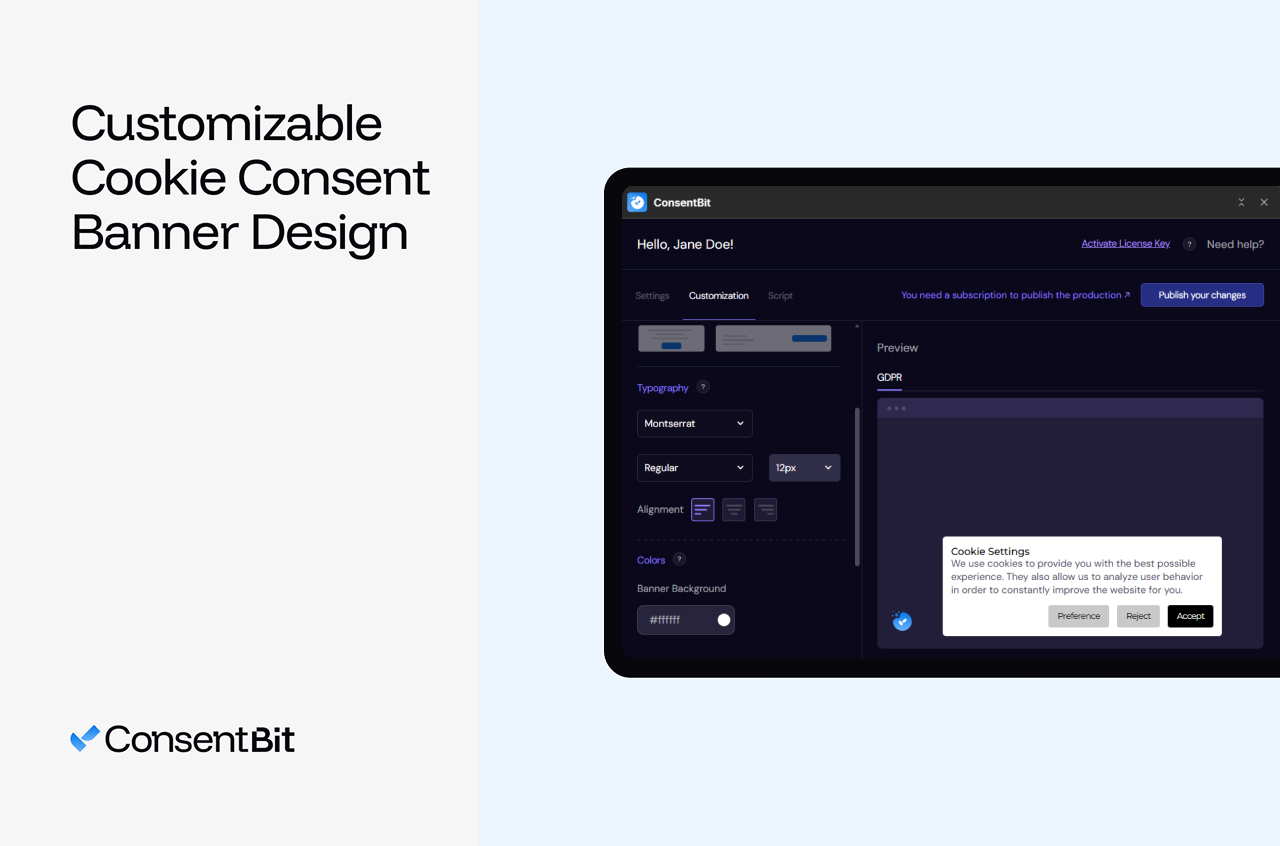 Customizable Cookie Consent