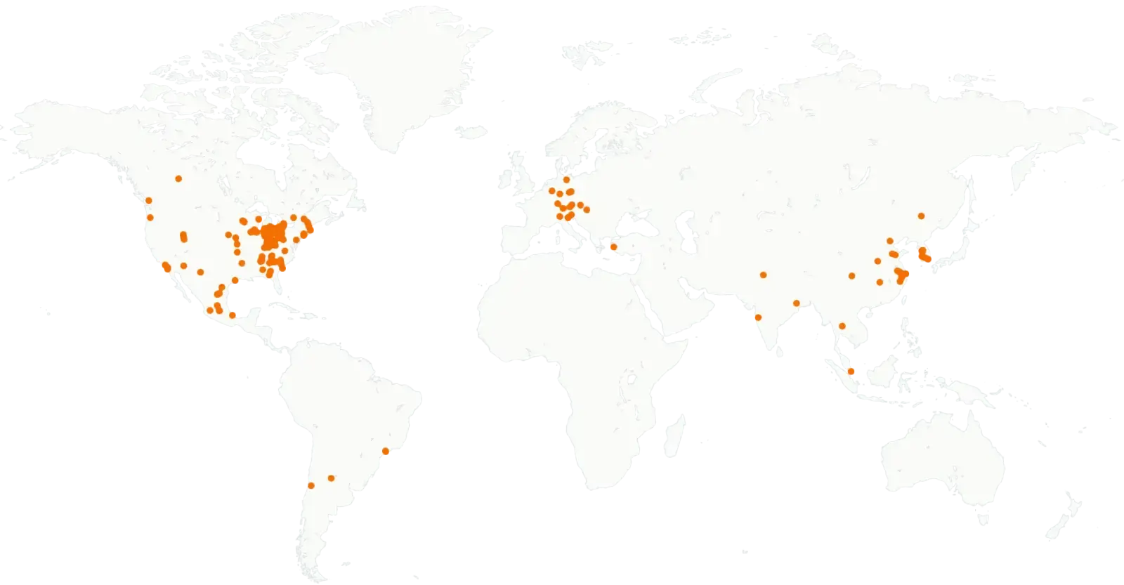 Image of world map with client locations