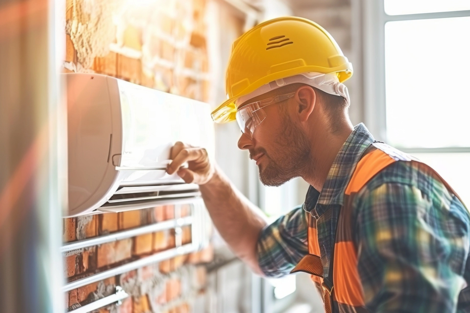 Ethridge HVAC technician inspecting residential water heater in Birmingham, AL