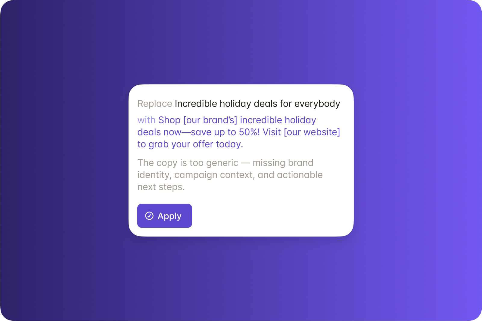 Example text of what is platform compliance in context of marketing content review