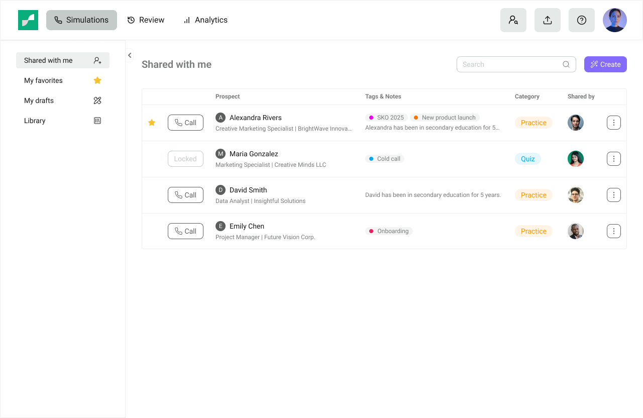 The v0 shared with me page shipped to customers, our cheapest test of whether managers wanted to guide reps at all
