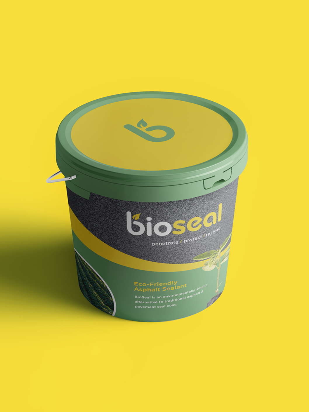a product mockup of bioseal pavement