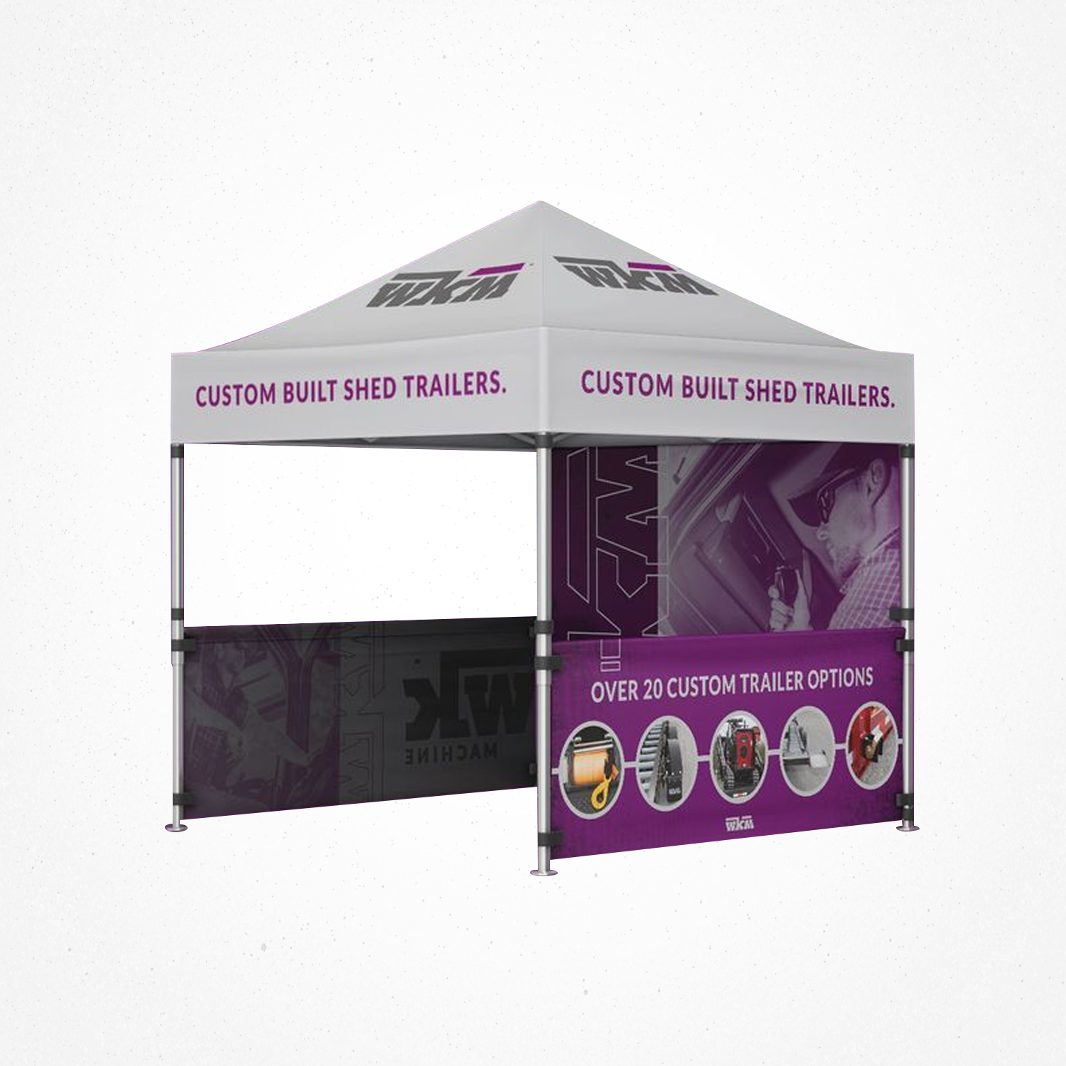tent mockup for wkm shed trailers