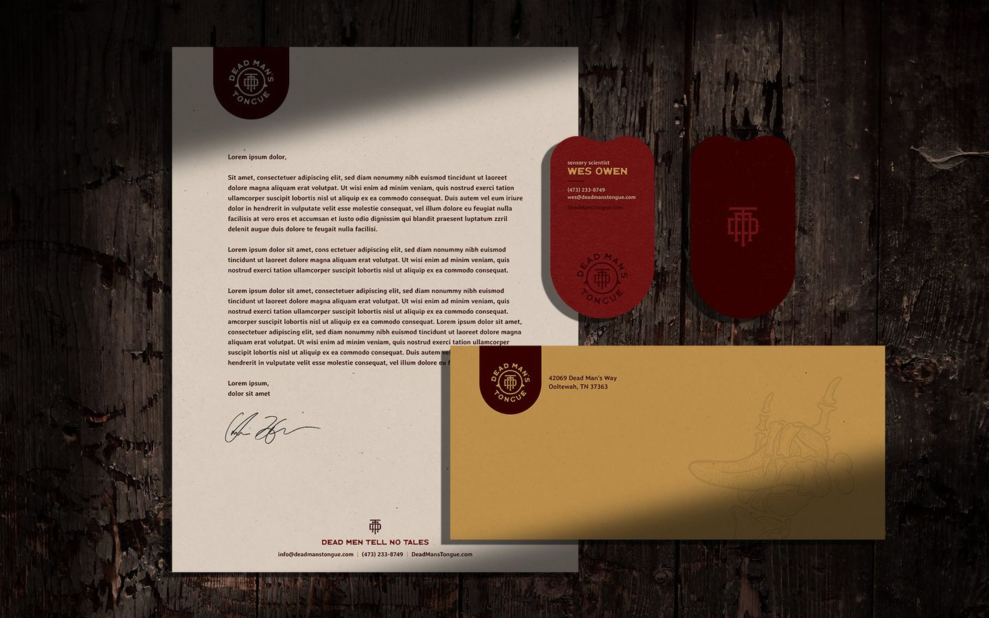 stationary mockup for dead man's tongue
