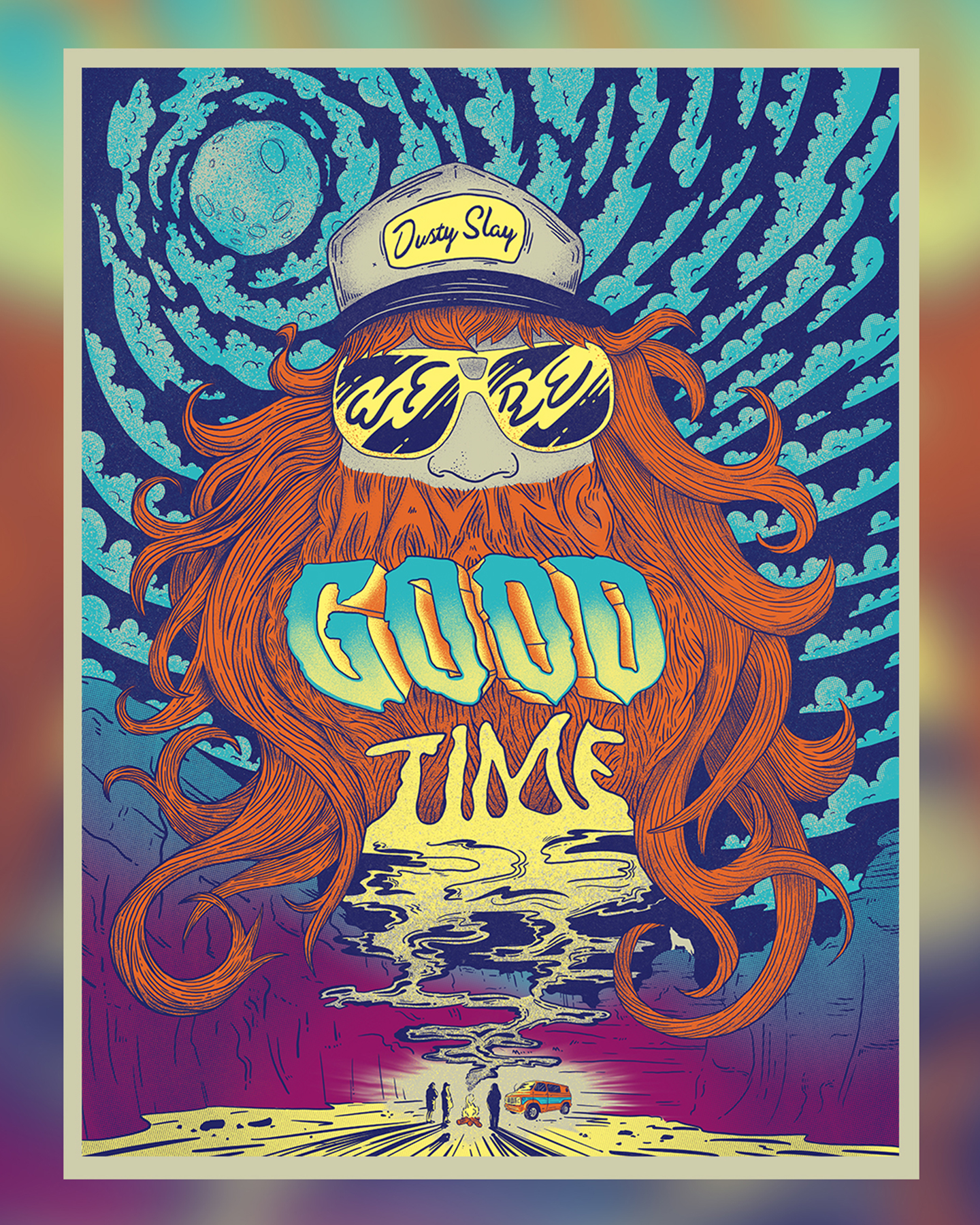 a good time illustrative poster for dusty slay