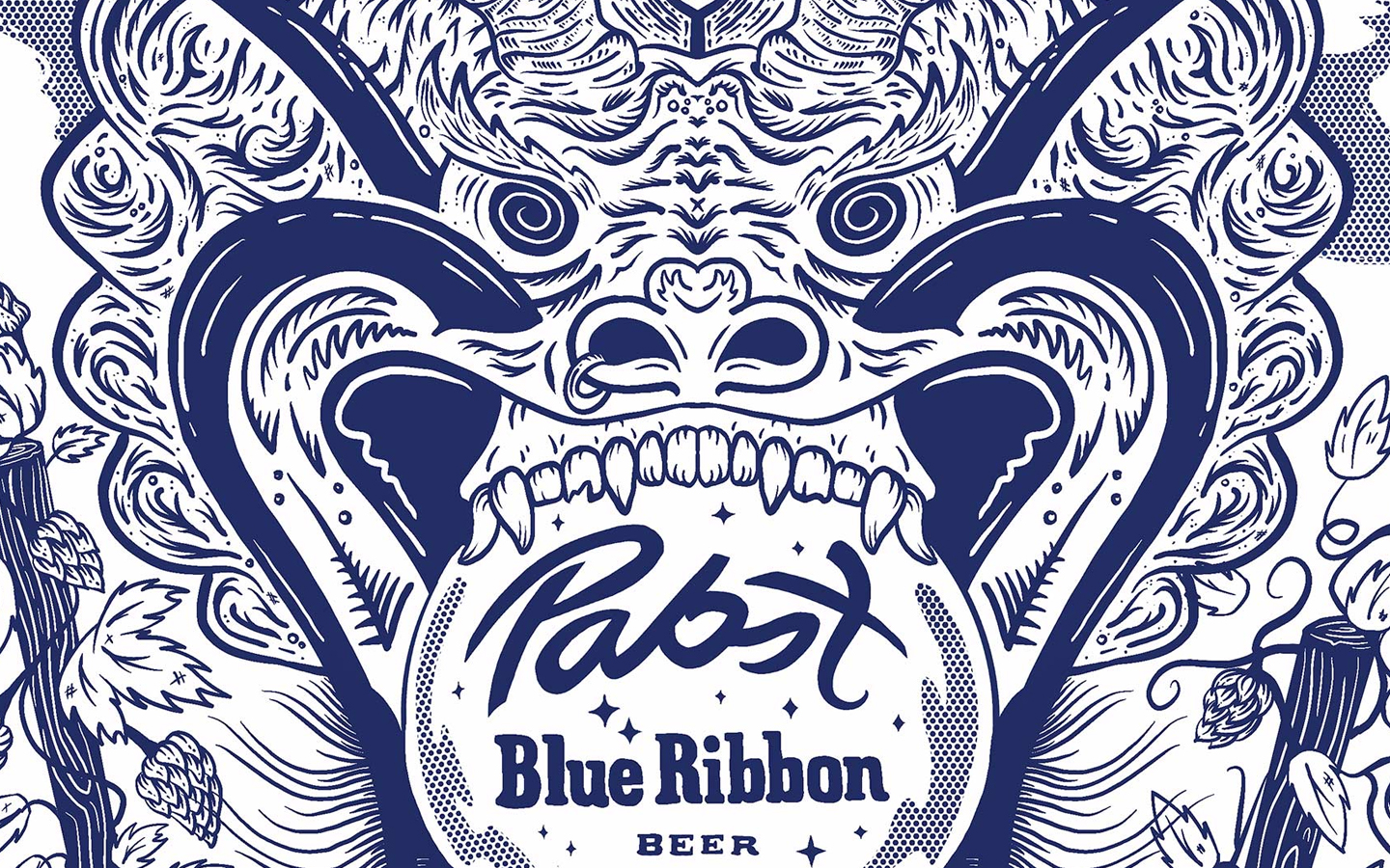an illustration for pabst blue ribbon