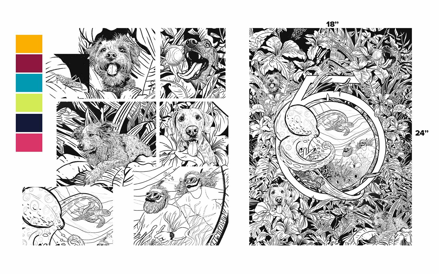 process panel for my 50th birthday poster