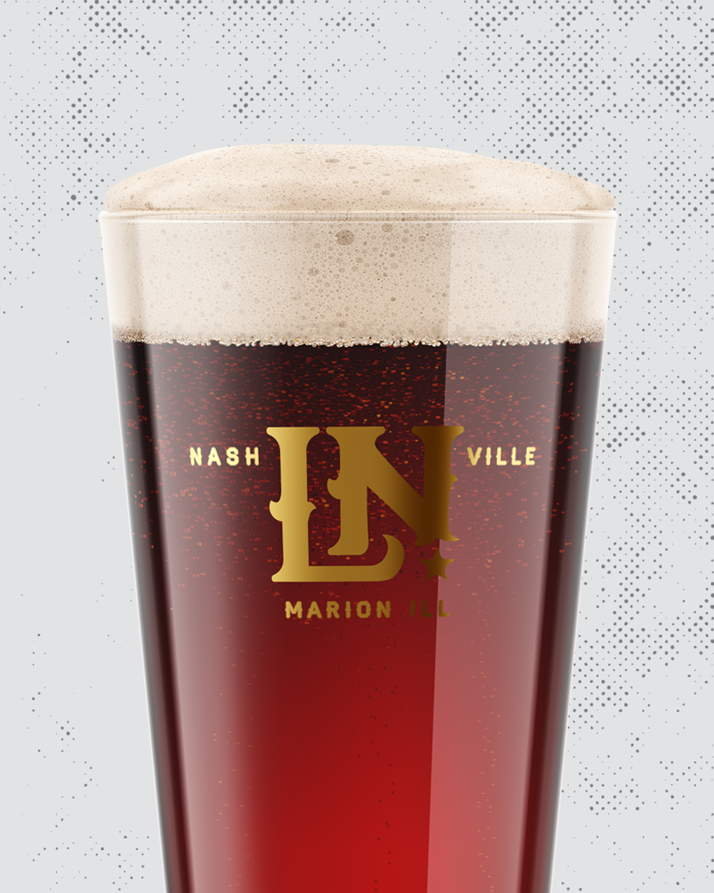 a lager glass mockup for little nashville