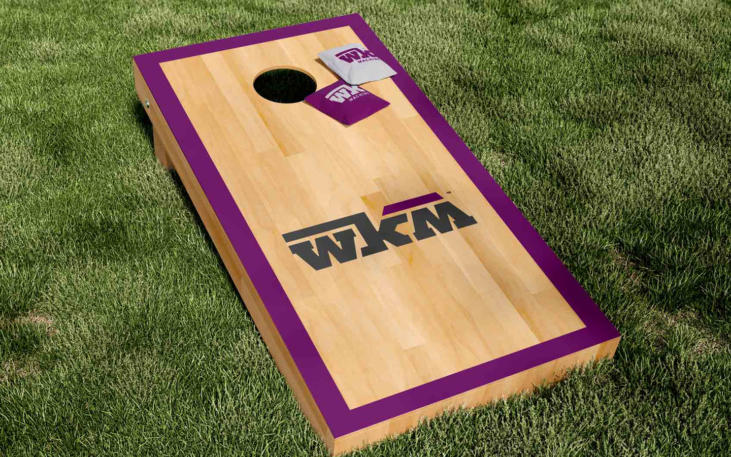 a bag (or cornhole) set mockup for WKM machine
